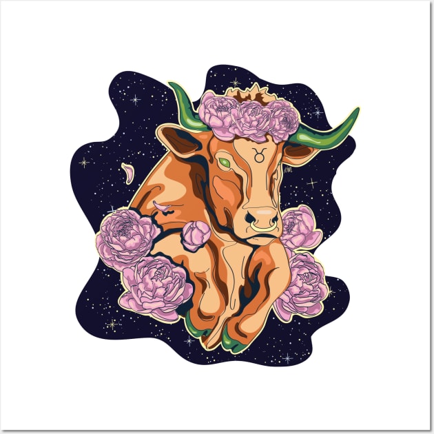 Cosmic Taurus Wall Art by KMogenArt